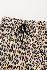 Allover Leopard Print Wide Leg Pants | Pants Daverri Fashions