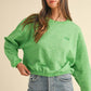 Mable Round Neck Letter Embroidery Crop Sweatshirt - DAVERRI FASHIONS