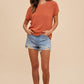 Annie Wear Round Neck Short Sleeve Sweater Sweaters