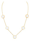 MOP Clover Station Necklace - DAVERRI FASHIONS