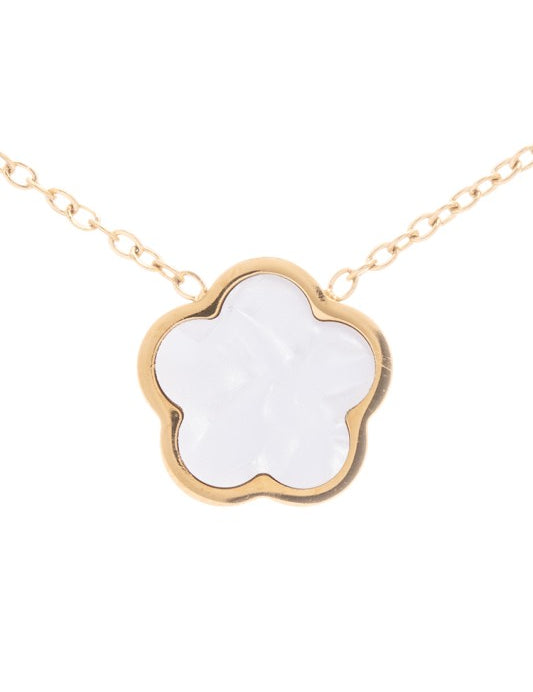 MOP Clover Station Necklace | Necklaces Daverri Fashions