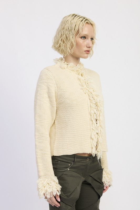 FRINGE KNIT CARDIGAN