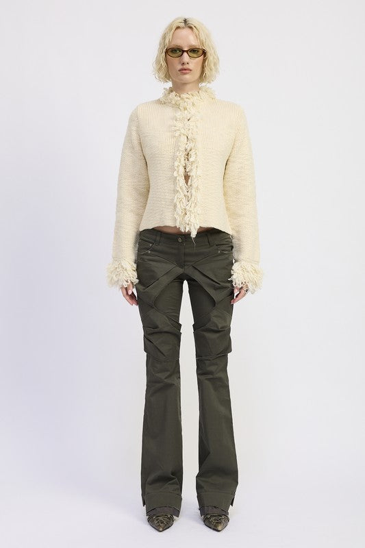 FRINGE KNIT CARDIGAN