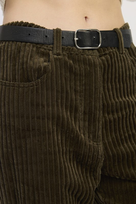 WIDE LEG CORDUROY PANT WITH POCKET DETAIL