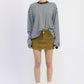 CORDUROY MINI SKIRT WITH BUTTON