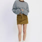 CORDUROY MINI SKIRT WITH BUTTON