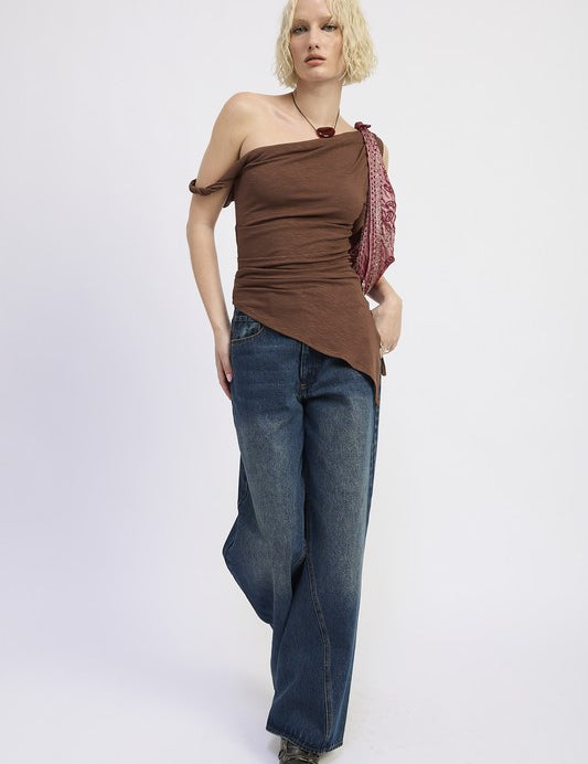 DARK DENIM Wide Leg Denim Pant with Pockets | Jeans Daverri Fashions