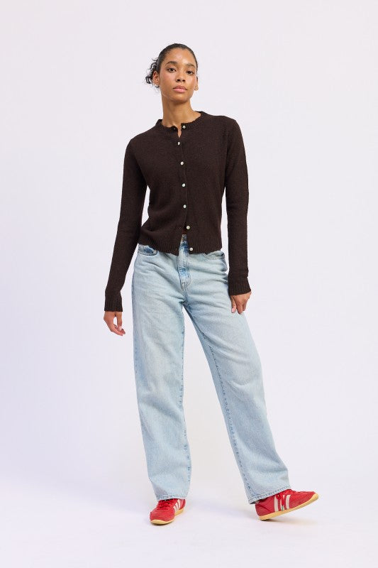 Fitted Button Up Cardigan | Cardigans Daverri Fashions
