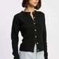 Fitted Button Up Cardigan - DAVERRI FASHIONS