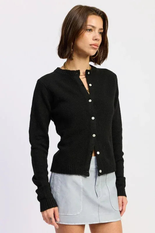 Fitted Button Up Cardigan - DAVERRI FASHIONS