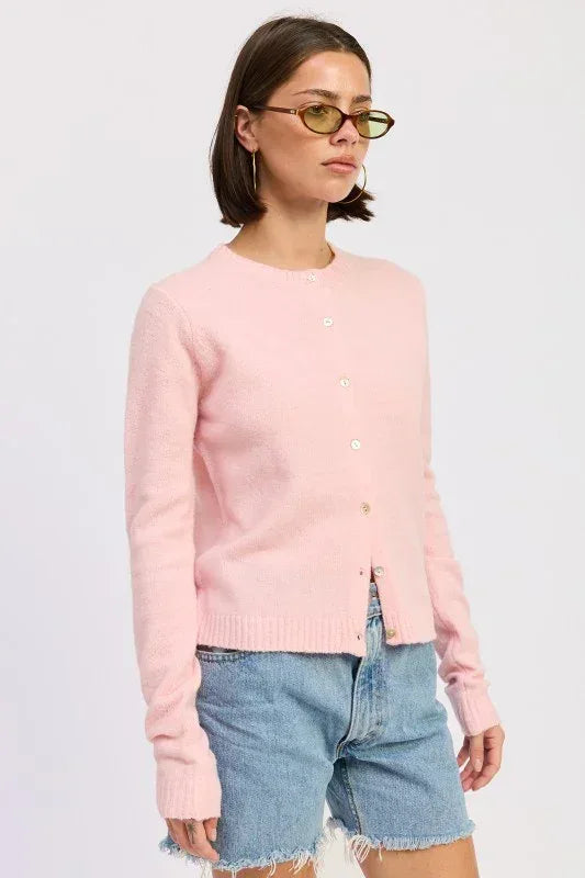 Fitted Button Up Cardigan - DAVERRI FASHIONS