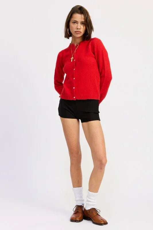 Fitted Button Up Cardigan - DAVERRI FASHIONS