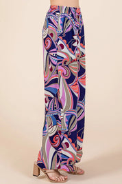 Mittoshop Abstract Print Elastic Waist Wide Leg Pants | Pants Daverri Fashions