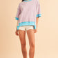 Pink Stripe mint half sleeve sweatshirt Sweatshirts