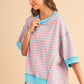 Pink Stripe mint half sleeve sweatshirt Sweatshirts