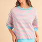 Pink Stripe mint half sleeve sweatshirt Sweatshirts