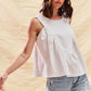 SO ME Game Day Color Denim Ruched Sleeveless Top