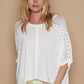 POL Eyelet Detail Studded High-Low Top White