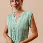 SO ME Notched Neck Cable Knit Sweater Vest DUSTY SAGE