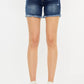Kancan Mid Rise Button Fly Denim Shorts DARK Denim Shorts