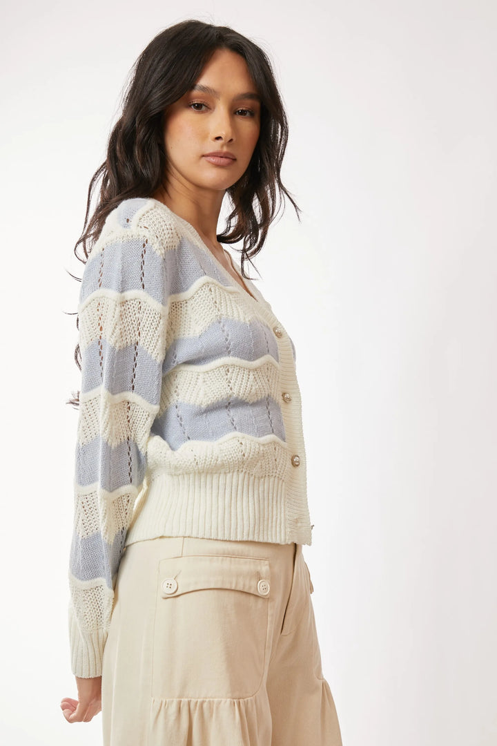 Davi & Dani Button Up Front V Neckline Cardigan Sweater Cardigans