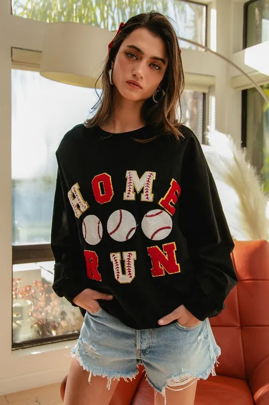 BiBi Baseballs Homerun Patches French Terry Sweatshirt Sweatshirts