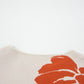 Boho flower pattern oversized knit sweater for women in cream with orange florals