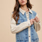 Annie Wear Collared Neck Double Placket Denim Jacket - DAVERRI FASHIONS