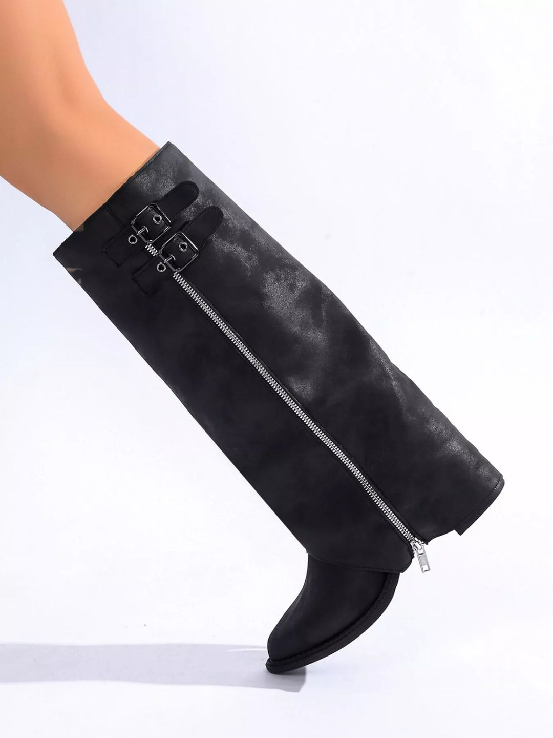 Fashionista Point Toe Block Heel Boots | Boots Daverri Fashions