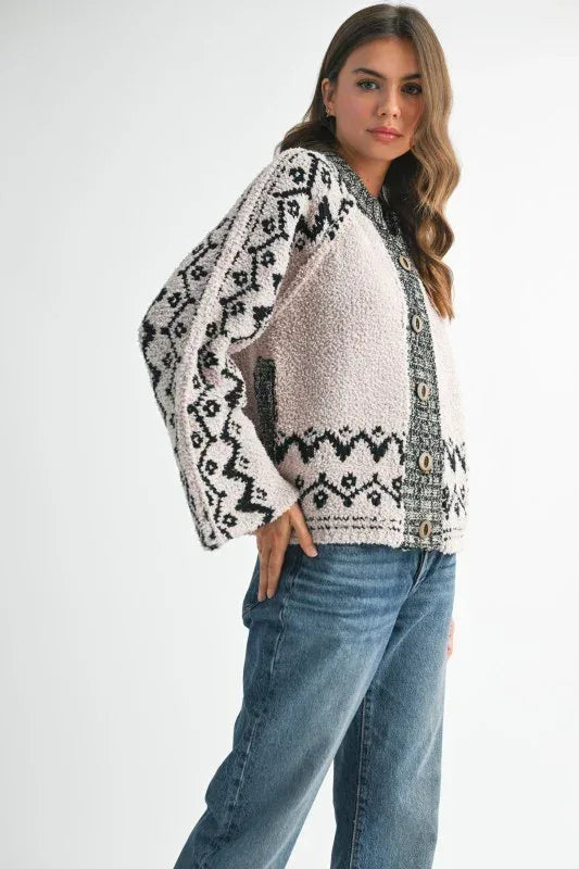 Aemi + Co Boho Knit Button-Front Cardigan - DAVERRI FASHIONS
