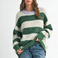 Aemi + Co Oversized Striped Sweater - DAVERRI FASHIONS