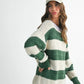Aemi + Co Oversized Striped Sweater - DAVERRI FASHIONS