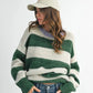 Aemi + Co Oversized Striped Sweater - DAVERRI FASHIONS