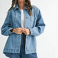 Aemi + Co Relaxed Fit Utility Denim Jacket - DAVERRI FASHIONS