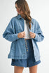 Aemi + Co Relaxed Fit Utility Denim Jacket - DAVERRI FASHIONS