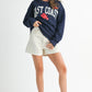 Aemi + Co East Coast navy blue oversized graphic fleece sweatshirt size S
