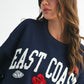 Aemi + Co East Coast navy oversized sweatshirt size S with embroidery