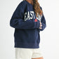 Aemi + Co East Coast navy blue oversized graphic fleece sweatshirt size S