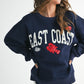 Aemi + Co East Coast navy oversized sweatshirt size S with lobster embroidery