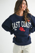 Aemi + Co East Coast navy oversized sweatshirt size S with lobster embroidery