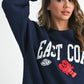 Aemi + Co East Coast navy sweatshirt with red lobster patch size S