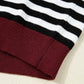 Striped Colorblock Patchwork Long Sleeve Sweater - DAVERRI FASHIONS