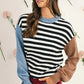 Striped Colorblock Patchwork Long Sleeve Sweater - DAVERRI FASHIONS
