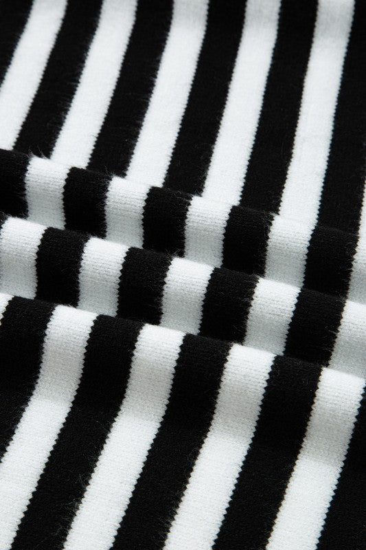 Striped Colorblock Patchwork Long Sleeve Sweater | Daverri Fashions
