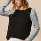 BiBi Cable Sweater Knit Top with Contrast Puff Sleeve - DAVERRI FASHIONS