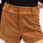 Suede Low rise Shorts - DAVERRI FASHIONS