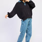 Emory Park Contrasted Oversized Sweater with Collar Sweaters