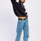 Emory Park Contrasted Oversized Sweater with Collar Sweaters