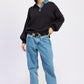 Emory Park Contrasted Oversized Sweater with Collar Sweaters