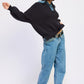 Emory Park Contrasted Oversized Sweater with Collar Sweaters